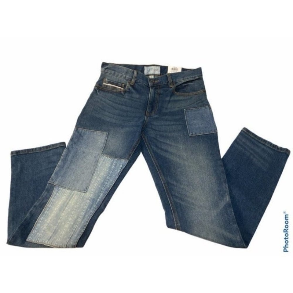 Men's jeans Slim-Fit blue 5 packet jeans below waist stretch fabric size 32 x 32